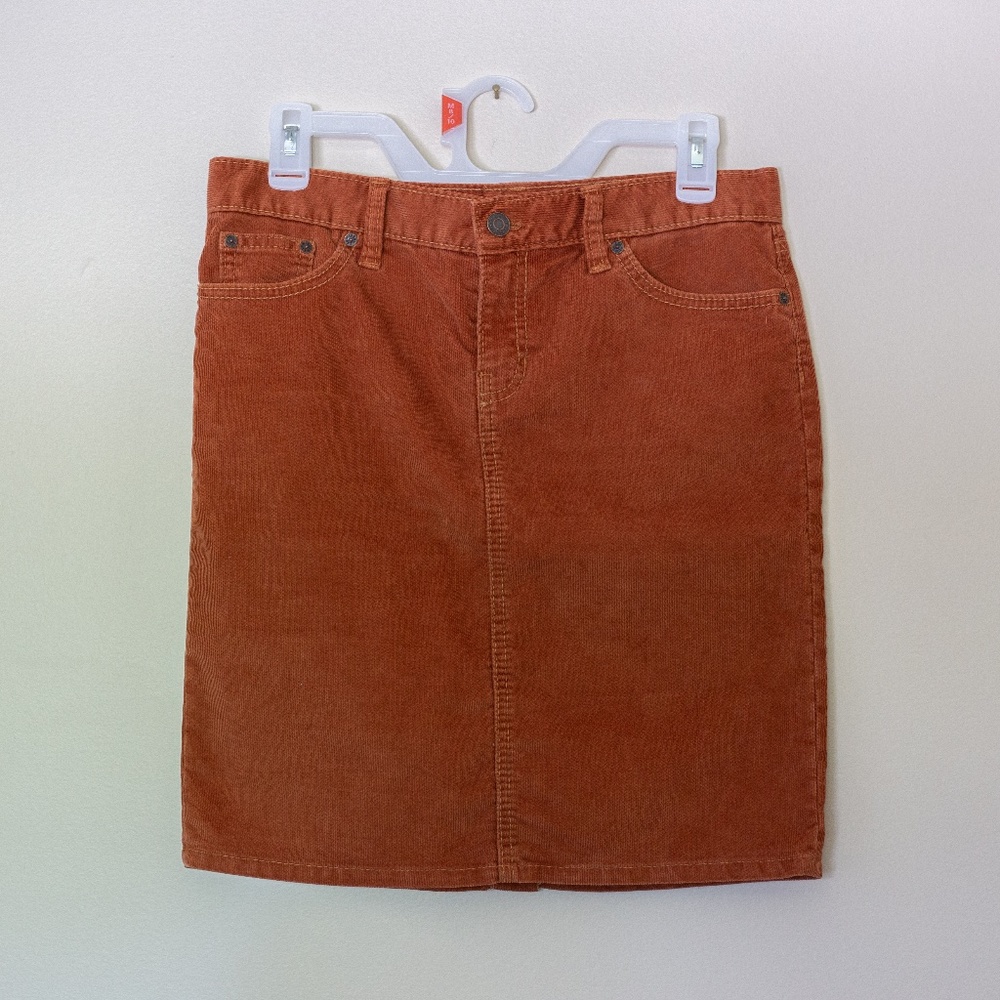 Vintage Corduroy Mini Skirt in Rust